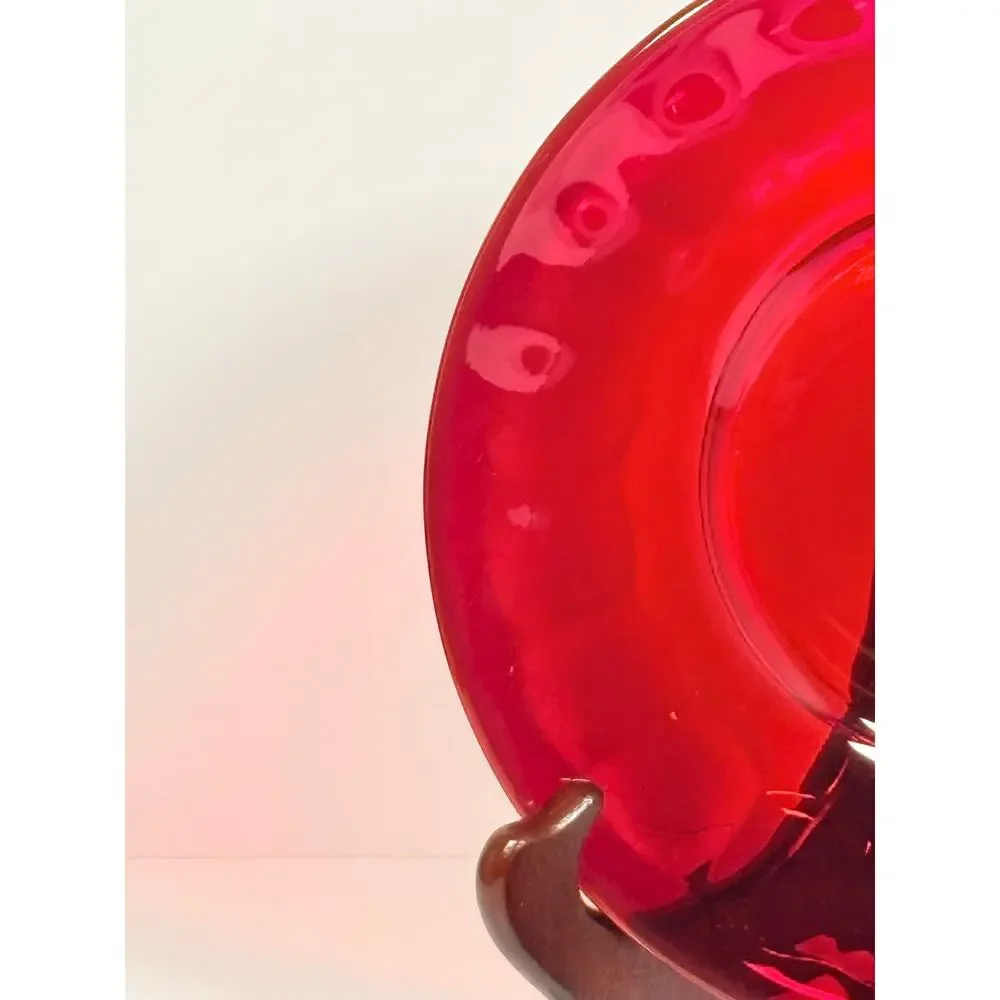 Vintage Ruby Red 8” Plates ~ Set of 4 ~ Please Read Description